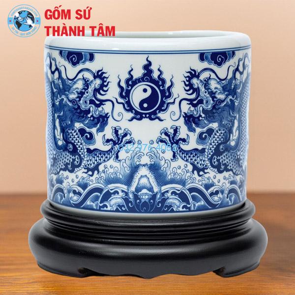 Bát Hương Men Trắng Rồng
