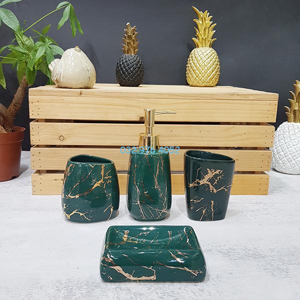 Bình đựng sữa tắm vân đá xanh cổ vịt
