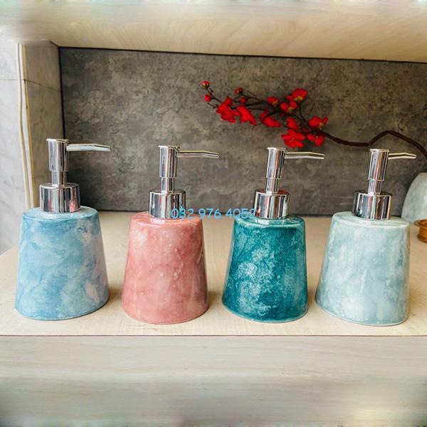 Bình đựng sữa tắm vân đá đủ màu