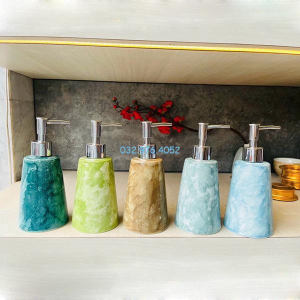 Bình đựng sữa tắm vân đá đủ màu
