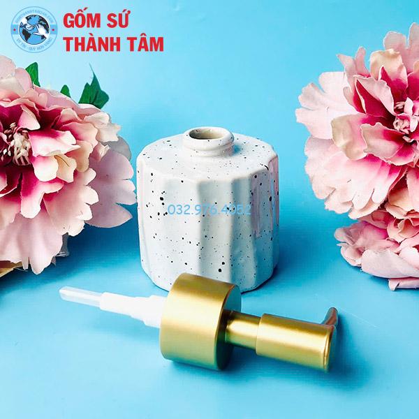 Bình đựng xà phòng gốm sứ họa tiết xà cừ