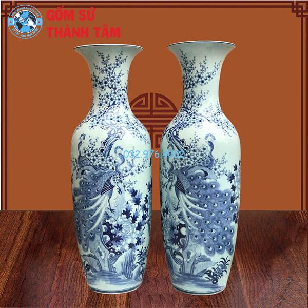 Bình Hoa Bàn Thờ Men Xanh Ngọc Rồng