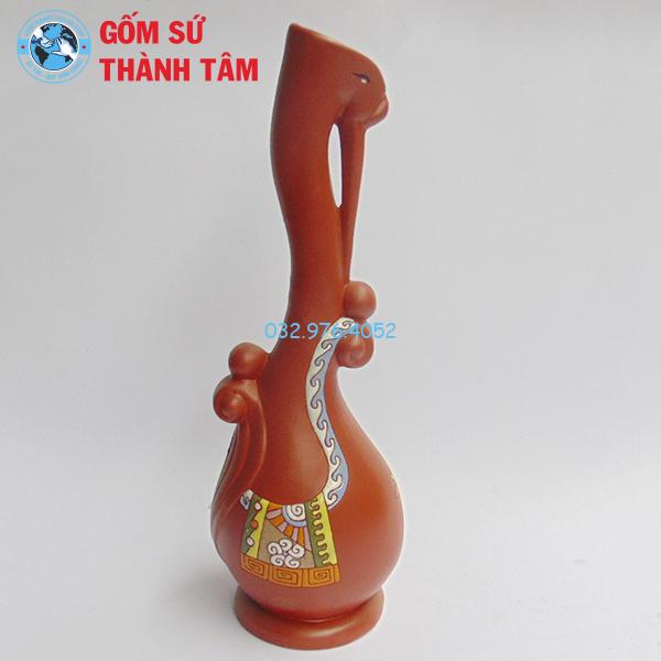 Bình hoa men gốm nâu kiểu cách 