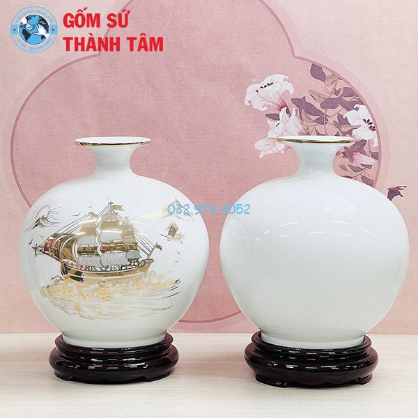 Bình hút lộc mệnh kim thuận buồm xuôi gió trơn 24k