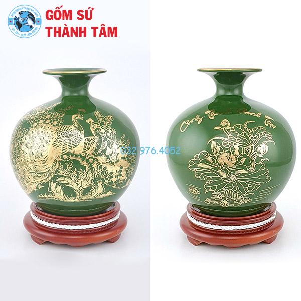 Bình hút lộc mệnh mộc công đào trơn 24k