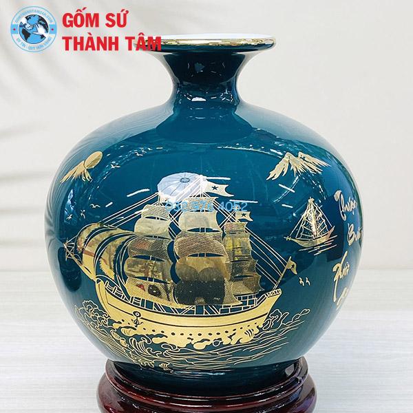 Bình hút lộc mệnh mộc thuận buồm xuôi gió trơn 24k