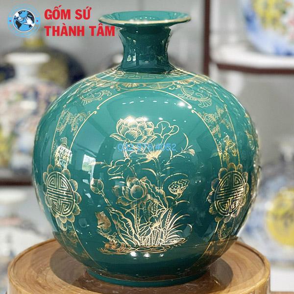 Bình hút lộc mệnh mộc tứ quý trơn 24k