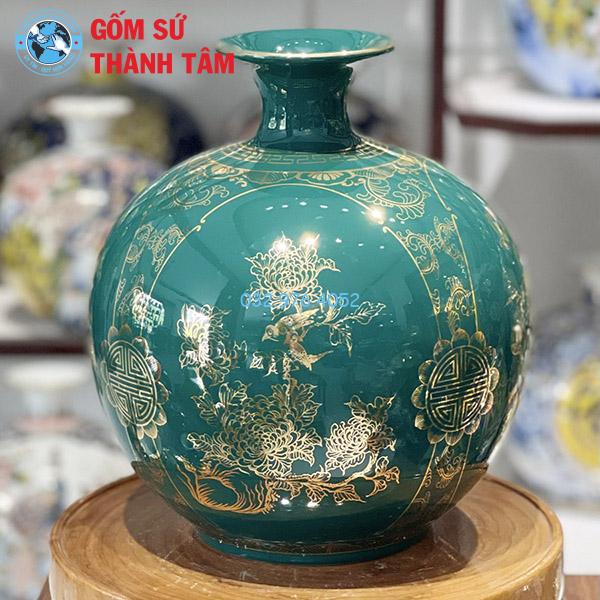Bình hút lộc mệnh mộc tứ quý trơn 24k