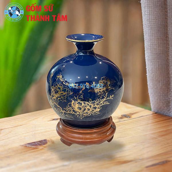 Bình hút lộc mệnh Thuỷ công đào trơn 24k