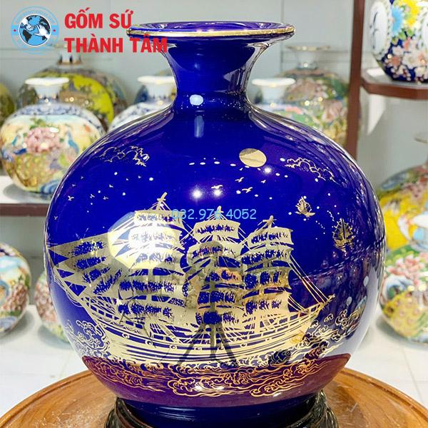 Bình hút lộc mệnh Thuỷ thuận buồm xuôi gió trơn 24k