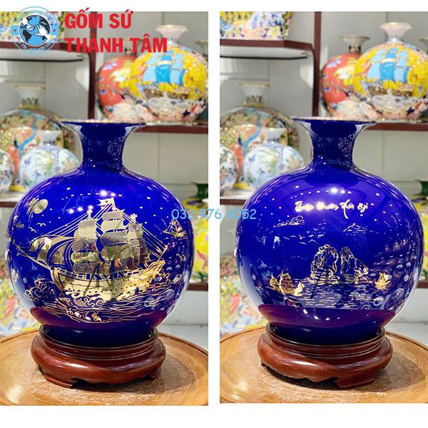 Bình hút lộc mệnh Thuỷ thuận buồm xuôi gió trơn 24k