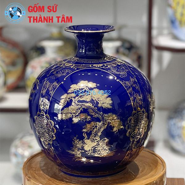 Bình hút lộc mệnh Thuỷ tứ quý trơn 24k