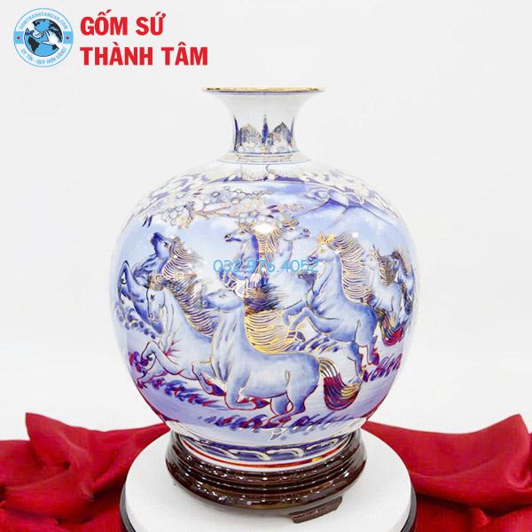 Bình hút lộc vẽ vàng mã đáo thành công