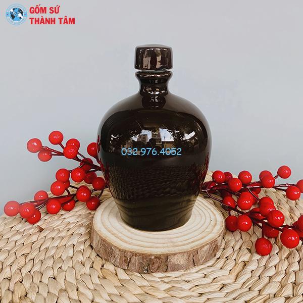 Bình rượu tròn – Nâu bóng