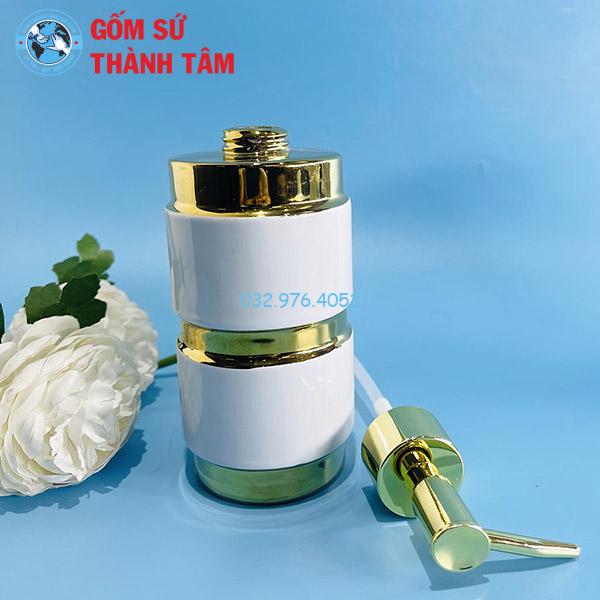 Bình xịt phòng tắm men dáng trụ vân vàng