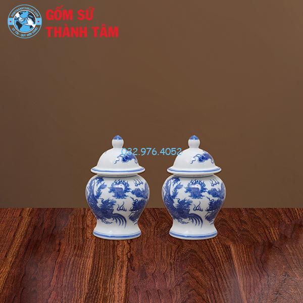 Bộ Chóe Bát Tràng Men Trắng Rồng