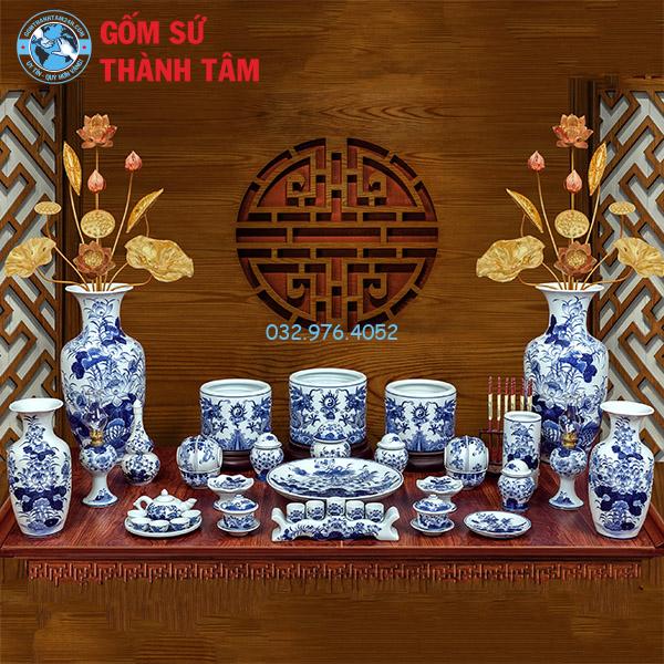 Bộ Đồ Thờ Lộc Phát Men Xanh Ngọc Rồng