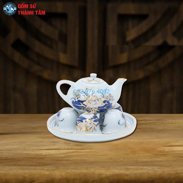 Bộ đồ thờ vẽ vàng – Ấm chén