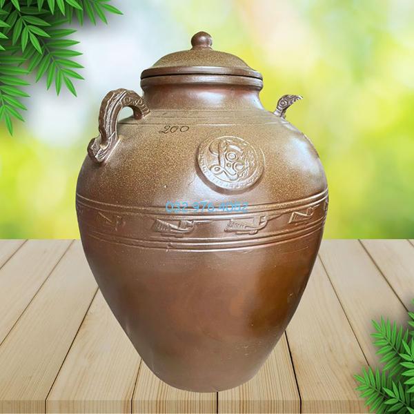Chum Sành Cổ Đắp Nổi Chữ Lộc