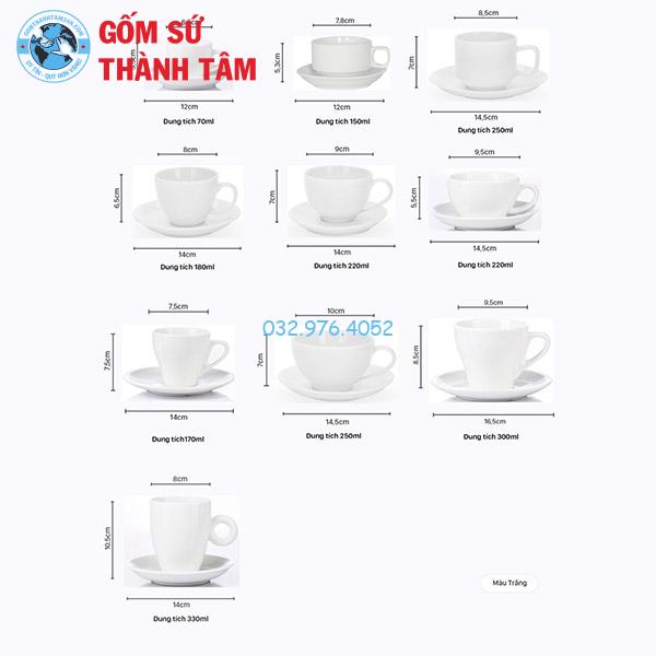 Cốc Sứ Cafe Men Bóng Trắng