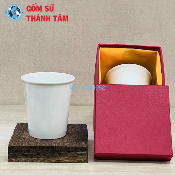 Cốc Sứ Trắng Không Quai