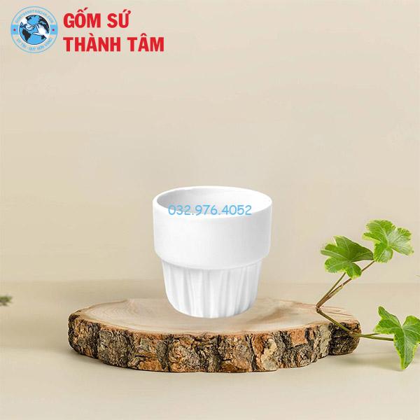 Cốc Sứ Trắng Không Quai