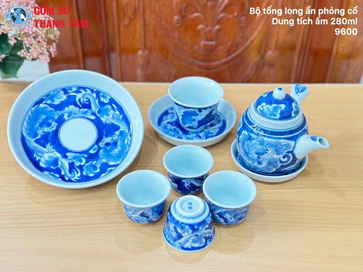 Combo Ấm Chén Men Xanh Trơn