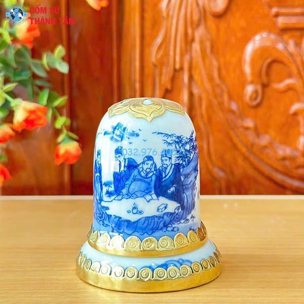 Combo Phụ Kiện Ấm Chén Men Lam | Bọc Đồng
