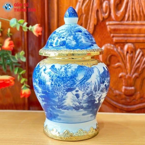 Combo Phụ Kiện Ấm Chén Men Lam | Bọc Đồng