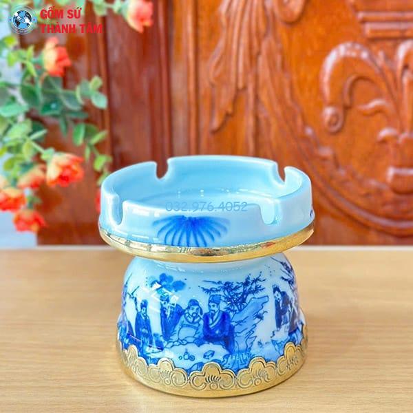 Combo Phụ Kiện Ấm Chén Men Lam | Bọc Đồng