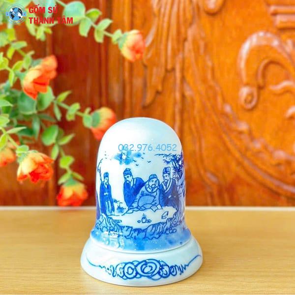 Combo Phụ Kiện Ấm Chén Men Lam | Mẫu Trơn