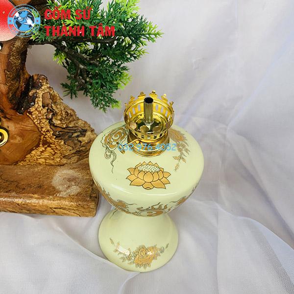 Đèn Dầu Thờ Men Vàng Rồng