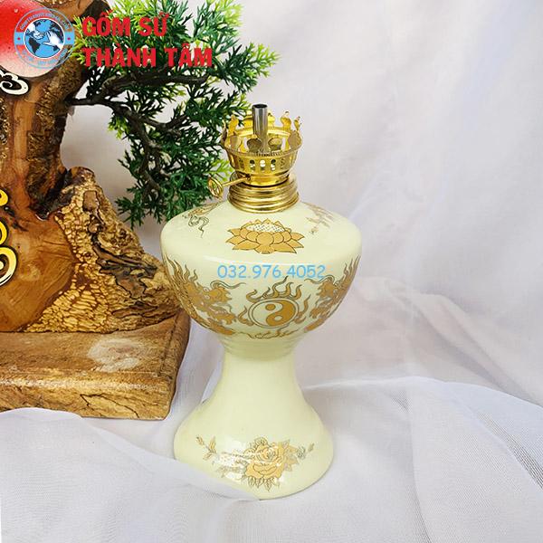 Đèn Dầu Thờ Men Vàng Rồng
