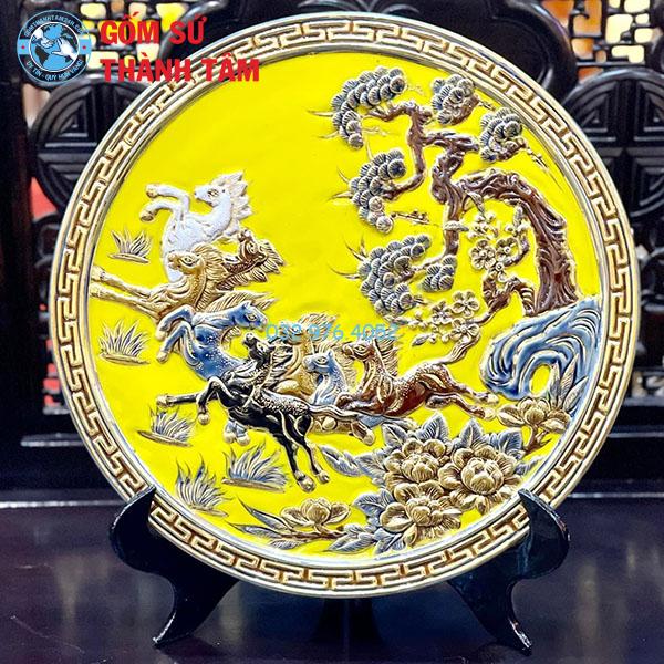 Đĩa sứ lưu niệm cao cấp mã đáo thành công
