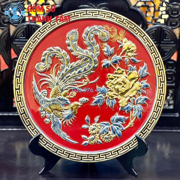 Đĩa sứ lưu niệm cao cấp phượng