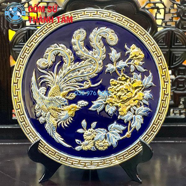Đĩa sứ lưu niệm cao cấp phượng