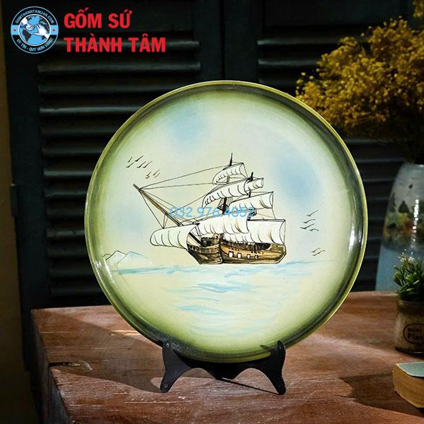 Đĩa sứ lưu niệm màu
