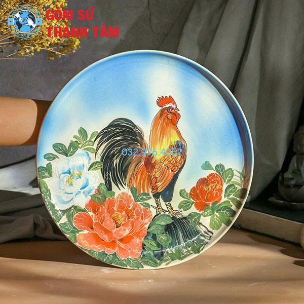 Đĩa sứ lưu niệm màu