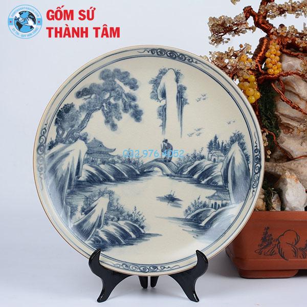 Đĩa sứ lưu niệm rạn trơn