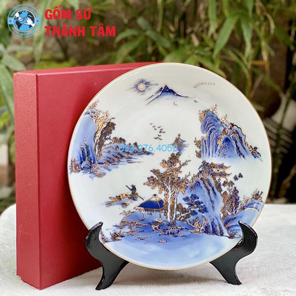 Đĩa sứ lưu niệm vàng kim