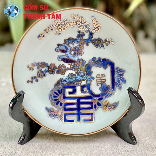 Đĩa sứ lưu niệm vàng kim