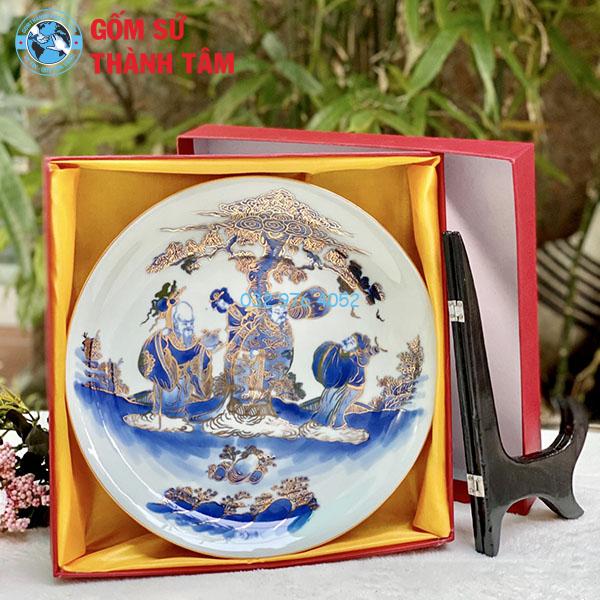 Đĩa sứ lưu niệm vàng kim