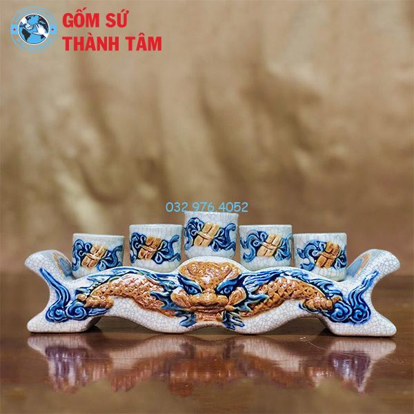 Đồ thờ men rạn rời rồng kỷ chén