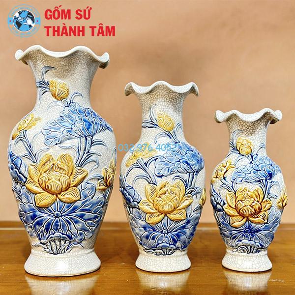 Đồ thờ men rạn rời sen bình hoa