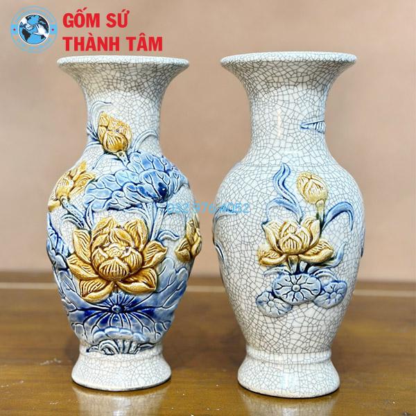 Đồ thờ men rạn rời sen bình hoa