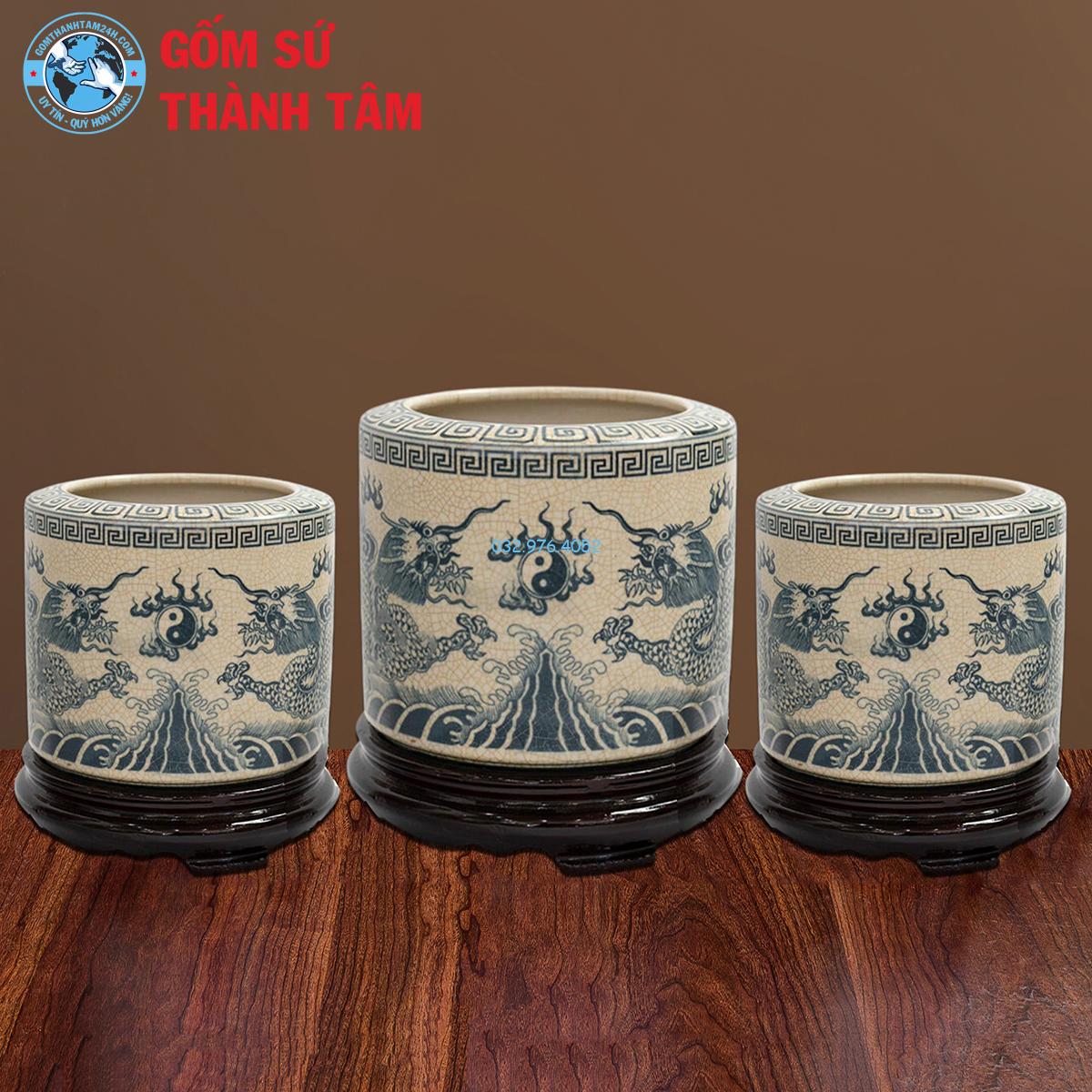 Đồ thờ men rạn tràm cổ rời rồng bát hương