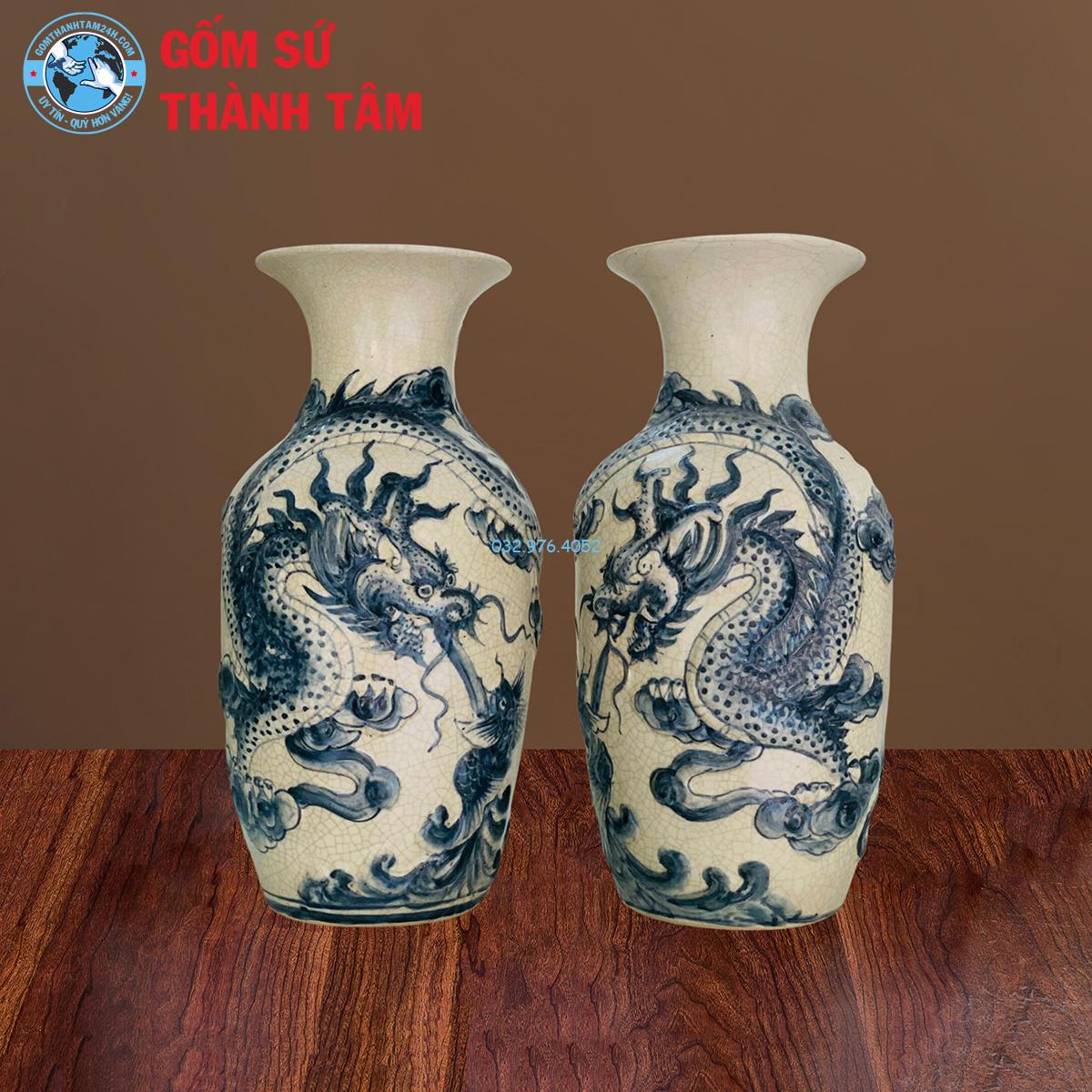 Đồ thờ men rạn tràm cổ rời rồng bình hoa