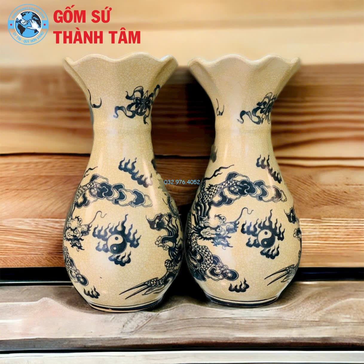 Đồ thờ men rạn tràm cổ rời rồng bình hoa