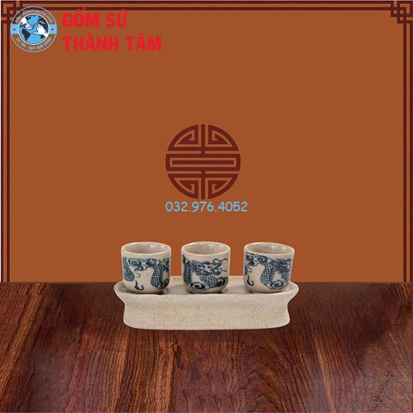 Đồ thờ men rạn tràm cổ rời rồng kỷ chén
