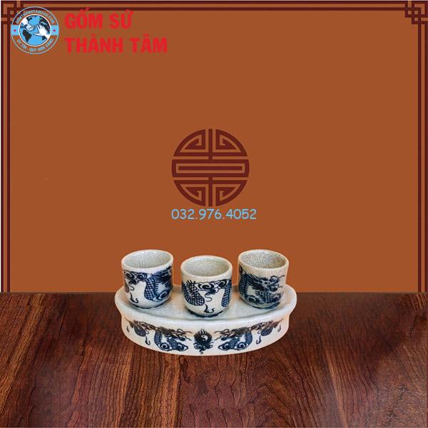 Đồ thờ men rạn tràm cổ rời rồng kỷ chén